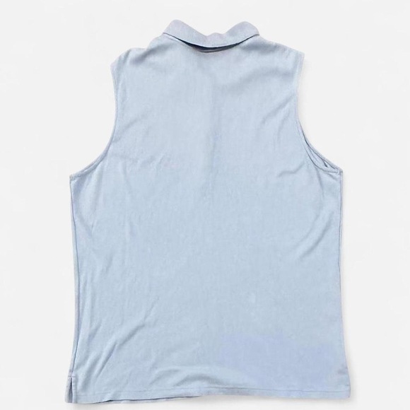 Classic Elements XL Cotton polo sleeveless top in Blue - Picture 4 of 8